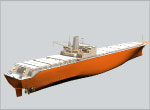 Imported CAD model of cargo ship